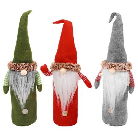 volumoon 3 Pièces Couverture de Bouteille de Vin de Noël