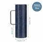 BELLE VOUS Tasse Isotherme Acier Inoxydable Bleu 560 ml avec Couvercle Coulissant et Poignée - Tasse Isotherme pour Boissons Cha
