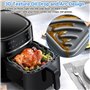 Alyvisun Moule Silicone Air Fryer avec Pinceau à Huile, 3 Pièces Plat pour Airfryer Panier Friteuse Air Chaud Moules Carré Barqu
