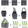 YUNYU Panier à bouteilles pour 6 bouteilles – Porte-bouteilles en feutre de qualité supérieure (24 x 16 x 16 cm), pliable et réu