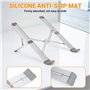Euqvunn Support Ordinateur Portable, Support PC Portable à 5 Niveaux Réglables, Alliage d'Aluminium Pliable et Portable Support