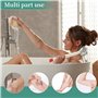 Brosse de Bain Douche Long Manche 38 cm, Brosse Corps avec Loofah & Brosse pour Pieds, pour le Brossage Du Dos Humide ou Sec, Ne