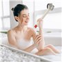 Brosse de Bain Douche Long Manche 38 cm, Brosse Corps avec Loofah & Brosse pour Pieds, pour le Brossage Du Dos Humide ou Sec, Ne