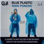 G4GADGET Poncho de pluie en plastique bleu – Imperméable et réutilisable pour adulte – Poncho d'urgence léger et portable pour h