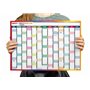 Grand planificateur mural 2025-2026 - Format A2 - Calendrier scolaire annuel - Grand planificateur annuel d'août à août - Année