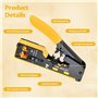 Pince à Sertir RJ45 Kit pour Connecteur Réseau CAT5/CAT5E/CAT6/CAT6A/CAT7 Kit de Outil Sertissage RJ45 avec 50 Connecteurs Teste