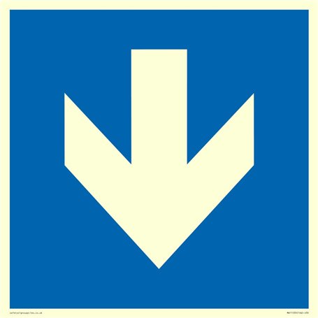 Personnalisé obligatoire : panneau flèche vers le bas – 300 x 300 mm – S30