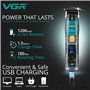 VGR Tondeuse à barbe pour homme avec verrouillage de voyage – Étanchéité IPX7 – Rechargeable par USB – Tondeuse électrique sans 