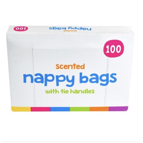 GTMR Lot de 100 sacs jetables parfumés avec poignée à nouer pour changer les couches de bébé | Sacs poubelle à déchets pour adul