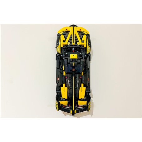 3Dudes & Dad Support mural compatible avec LEGO® Technic Bugatti Bolide – Crochet de rangement conçu sur mesure pour l'ensemble