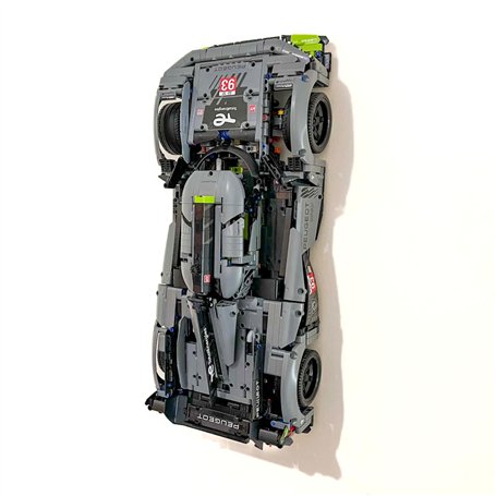 3Dudes & Dad Support mural compatible avec LEGO® Technic Peugeot 9X8 Hypercar (set 42156) – Crochet conçu sur mesure pour l'ense