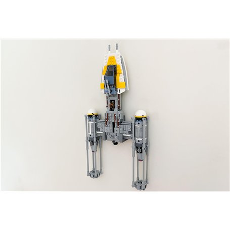 3Dudes & Dad Support mural compatible avec Lego® Star Wars Y-Wing Starfighter - Crochet de rangement conçu sur mesure pour l'ens
