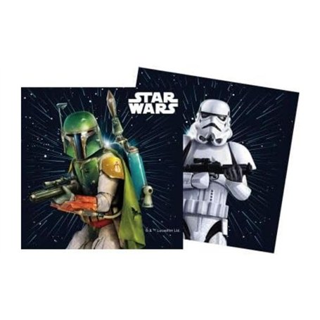 Procos 20 Serviettes en Papier Star Wars Galaxy 33 x 33 cm - Noir - Taille Unique