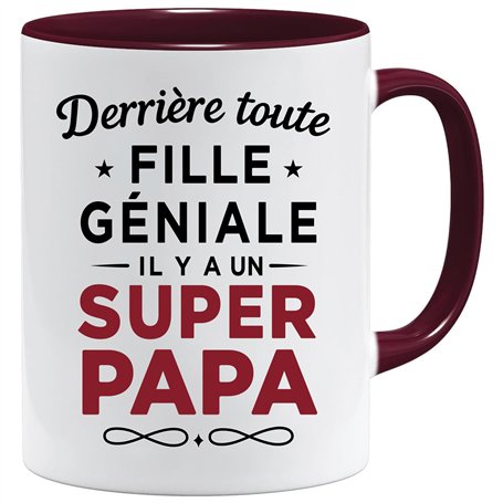 Jungle Mug – cadeau fete des meres | Mug Super Papa Fille Géniale | Tasse Humour Originale | Idée Cadeau Homme | Tasse Céramique