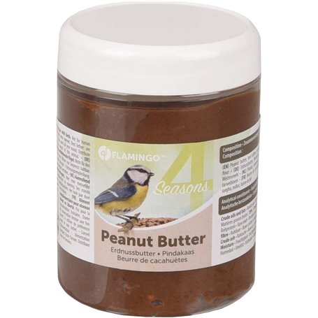 Flamingo Nourriture pour Oiseaux Four Seasons - Pot de Beurre de Cacahuètes 330g - Les Oiseaux Sauvages en Raffolent ! Riche en