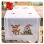VERVACO Kit Point De Croix Pré-Imprimé Chemin De Table GNOME ET RENNE Broderie Kit Complet Adulte Loisir Créatif Maison Decorati