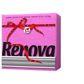 Renova Serviettes en papier Red Label Fuchsia - 70 serviettes Renova Serviettes en papier Red Label Fuchsia - 70 serviettes