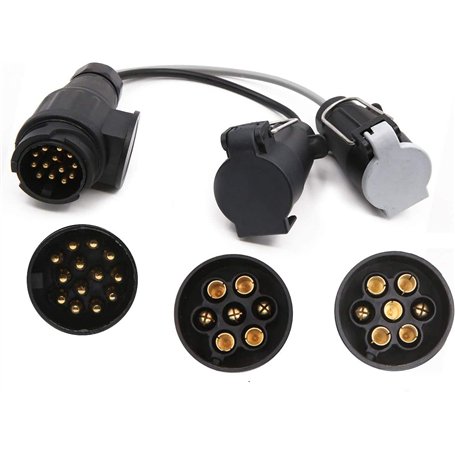 Adaptateur de remorquage électrique 13 broches vers 12N + 12S 7 broches