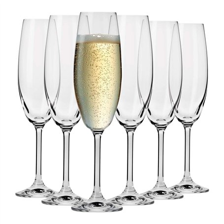 Krosno Flute Cristal de Champagne Verre | Lot de 6 | 200 ML | Collection Venezia | Parfait la Maison