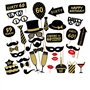 Veewon 60e fête d'anniversaire Party Booth Props Unisexe Funny 36pcs DIY Kit Convient pour His Or Hers 60ème Anniversaire Celebr