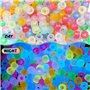 Lot de 1000 perles poney phosphorescentes avec fil de perles arc-en-ciel