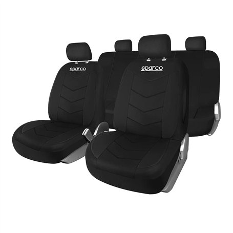 SPARCO SPS431BK Lot de 9 Housses de siège Noir