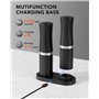 FORLIM Ensemble de moulin à poivre électrique avec base Rechargeable USB, moulin à sel en acier inoxydable avec grossièreté régl