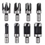 Baorder 8PCS HSS Fraise à Bouchonner Bois Outil de Coupe Acier Carbone Bois Plug Perceuse Ensemble en Bois Conique de Griffe Mèc