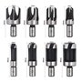 Baorder 8PCS HSS Fraise à Bouchonner Bois Outil de Coupe Acier Carbone Bois Plug Perceuse Ensemble en Bois Conique de Griffe Mèc