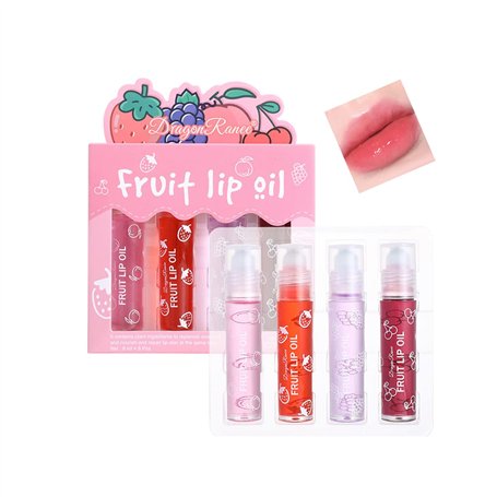 Pakivs Lot de 4 Brillants à Lèvres Aromatisés aux Fruits