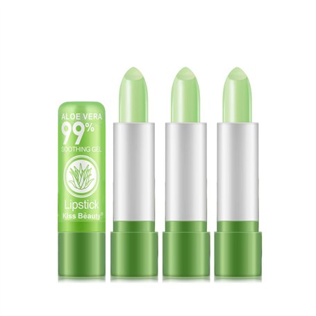 Pakivs Lot de 3 rouges à lèvres à l'aloe vera qui changent de couleur - Baume à lèvres hydratant et nourrissant - Longue durée -