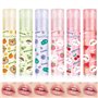 6pcs Roll-On Lip Gloss Set, Gloss à Lèvres Aromatisé Aux Fruits, Maquillage Brillant Pour Les Enfants Et Les Adolescents, Non To
