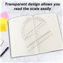 SourceTon Lot de 4 outils de mesure transparents, règle droite en plastique (30,5 cm et 15,2 cm) et rapporteur 180 degrés (10,2
