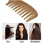 EQLEF Peigne en Bois Peigne Grosse Dent Large, Santal Vert à Peigne Bois Cheveux Bouclés Fait à la Main Peignes à Cheveux Antist
