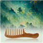 EQLEF Peigne en Bois Peigne Grosse Dent Large, Santal Vert à Peigne Bois Cheveux Bouclés Fait à la Main Peignes à Cheveux Antist
