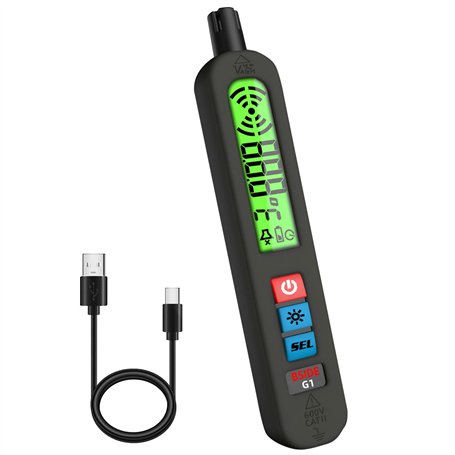 BSIDE Détecteur de Gaz Rechargeable Détecteur de Fuite de Gaz Naturel avec Alarme Visuelle & Sonore et Vibration Grand Écran Sty