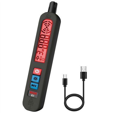 BSIDE G1 Détecteur Multigaz Détecteur de Fuite de Gaz Naturel Rechargeable avec Alarme Sonore/Visuelle/Vibration Stylo Détecteur