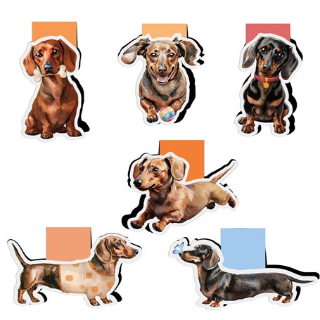 BETESSIN 6Pcs Marque-Pages Aimanté Enfant Bookmark Chien Signet Magnétique Marqueurs de livre pour Enseignant Étudiant Lecteur