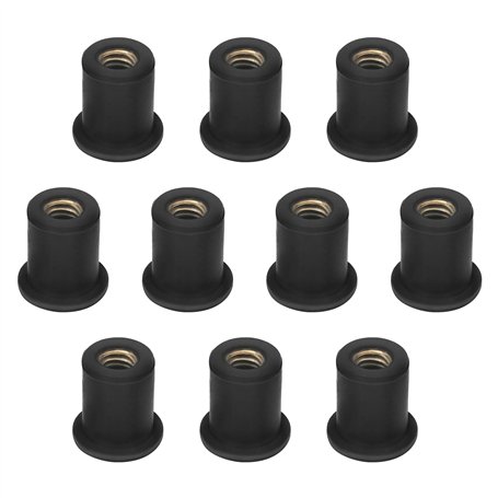 Be In Your Mind Lot de 10PCS Écrous en Caoutchouc M6 pour Pare-Brise de Moto Écrous en Laiton pour Carénage de Moto Compatible a
