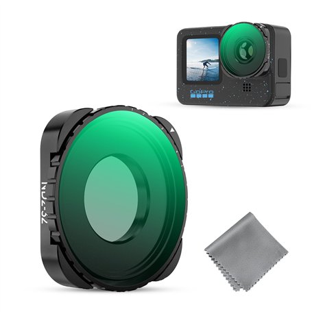 K&F Concept Filtre ND2-32 et Chiffon Compatible avec Gopro Hero 9/10/11/12/13 HD Étanche Anti-Rayures