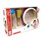 Jouet Hape - Ensemble de Percussions Junior - Ensemble Instruments de Musique en Bois pour Bébé : Tambourin, Maraca, Mailloche -