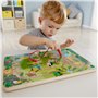 Hape Circuit Billes Aimantées Enfant dès 2 ans - Labyrinthe Bois Animaux de la Jungle - Motricité Fine, Coordination Oeil-Main,