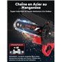 DETLEV PRO Mini Tronconneuse à Batterie 4000mAhX2 6 Pouces Tronçonneuse Électrique Sans Fil 2 Chaînes Portable Tronconneuse Ther