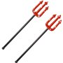 DERAYEE 2pcs Fourche de Diable,Devil Fork Sparkling Rouge Trident Arme Horreur Accessoire pour la Fête d'Halloween