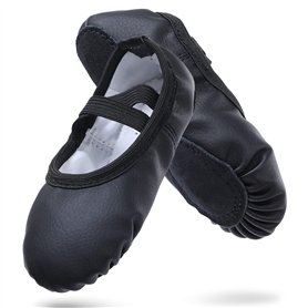 Chaussure De Ballet en Cuir Ballerine Demi Chaussures De Danse Yoga Gymnastique Pantoufles à Semelle Fendue pour Filles Femmes E