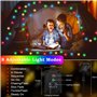 Guirlande lumineuse solaire d'extérieur - 100 LED - 3 m + 15 m - 8 modes - IP65 - Boules de cristal multicolores - Éclairage ext