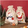 12Pcs Sac Toile Jute Noël Sachet Cadeau avec Cordon Serrage Pochette Cadeau Fête Invité Enfant Bijoux Bonbon 10cm*14cm
