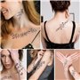 10Pcs Tatouage Temporaire Plante Noire Vigne Fleur Autocollant Tatouage Ephémère Etanche pour Femme
