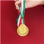 GEBETTER 3Pcs Médaille Italien Médaille d’Or Argent Bronze pour Gagnant Trophée Jouet Sport avec Ruban Rouge Vert Blanc
