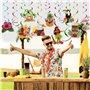 12Pcs Décoration Suspendue Hawaïenne Serpentin Flamant Aloha Tourbillon Ornement Tropical Plafond pour Fête Tiki Été Luau Plage